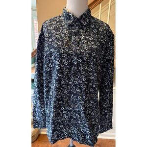 Cactus Man Ricky Singh Mens XL Floral Button Down Long Sleeve Navy Fits like L